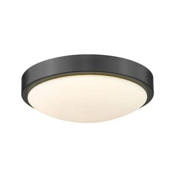 Golden Lighting Gabi Flush Mount - Opal Glass, Matte Black - Picture 1 of 4